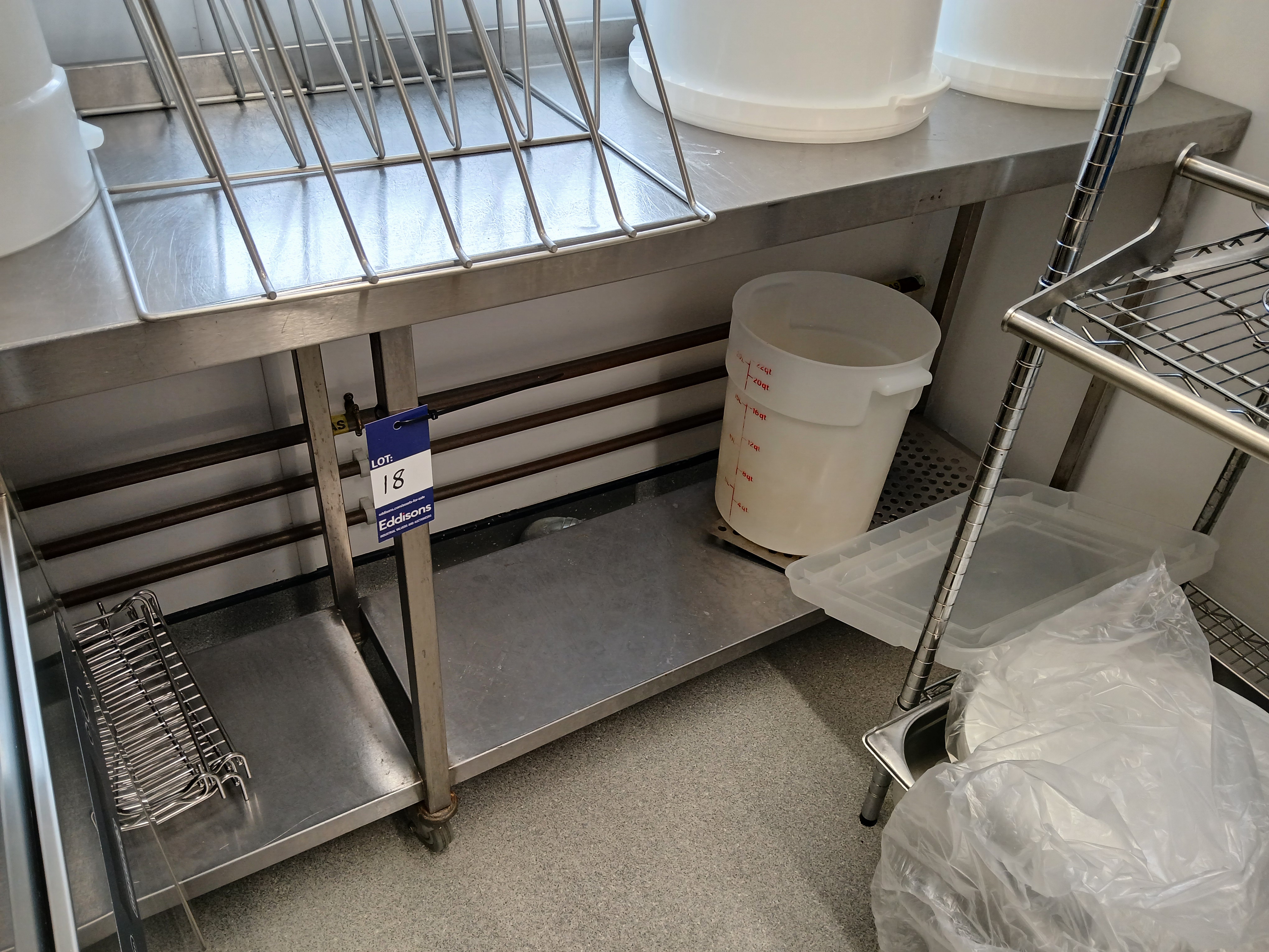 Mobile Stainless Steel Prep Table (Approx. 2400 x 500) (Sale subject to finance company approval) - photo 1