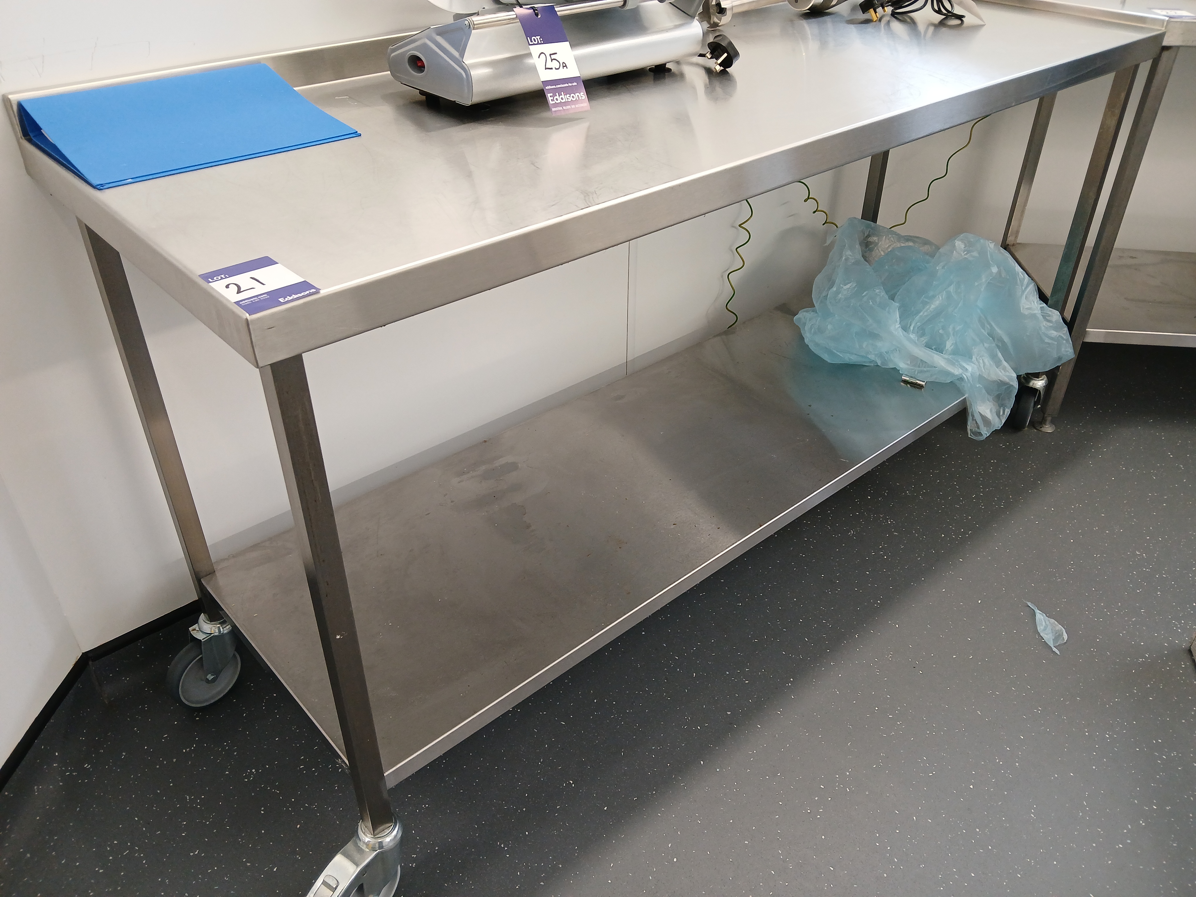 Stainless Steel Mobile Prep Table (Approx. 1800 x 650) - photo 1