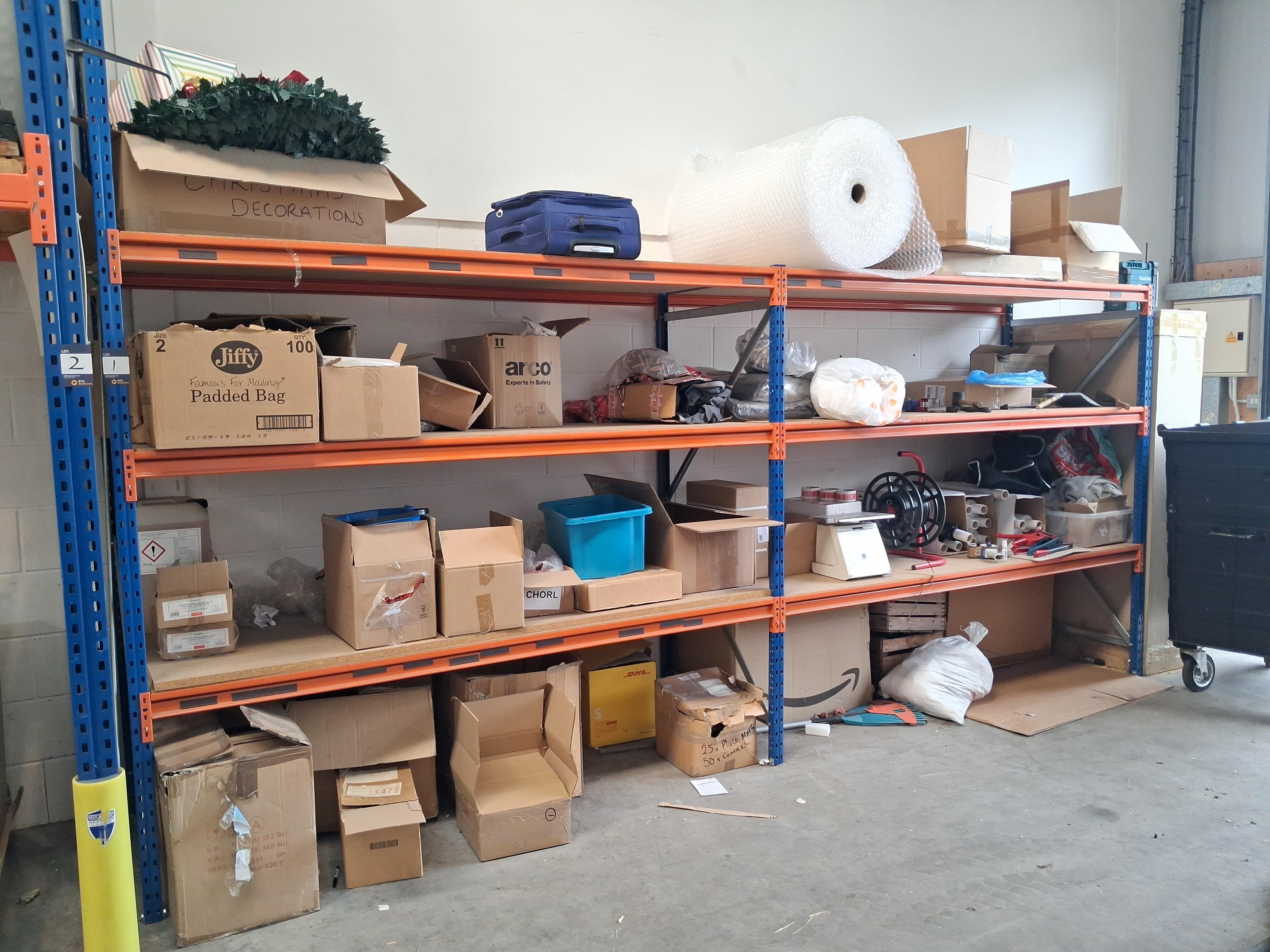 2 Bays of Stores Racking & Contents - photo 1