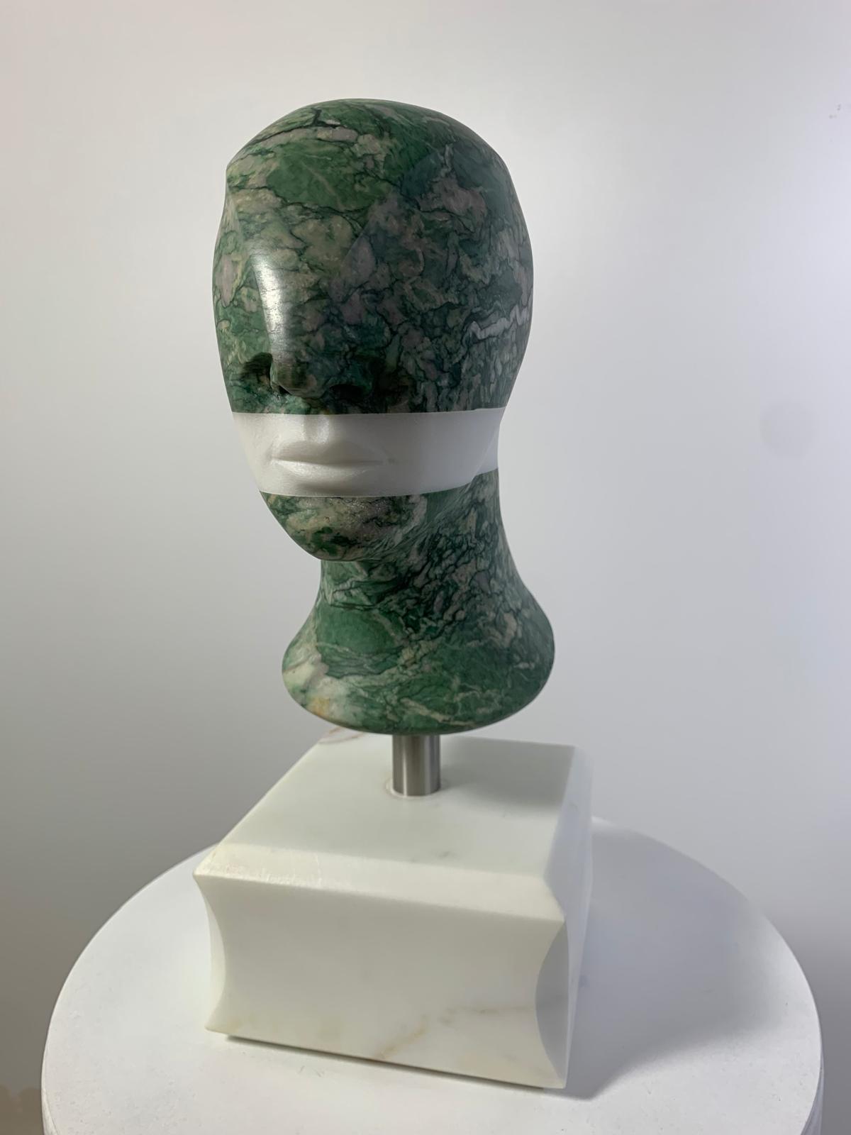 Domenico Ludovico Emerald and White Thought, 2024 Green Quartzite and Marble Calacatta Gold on a Cal - photo 1