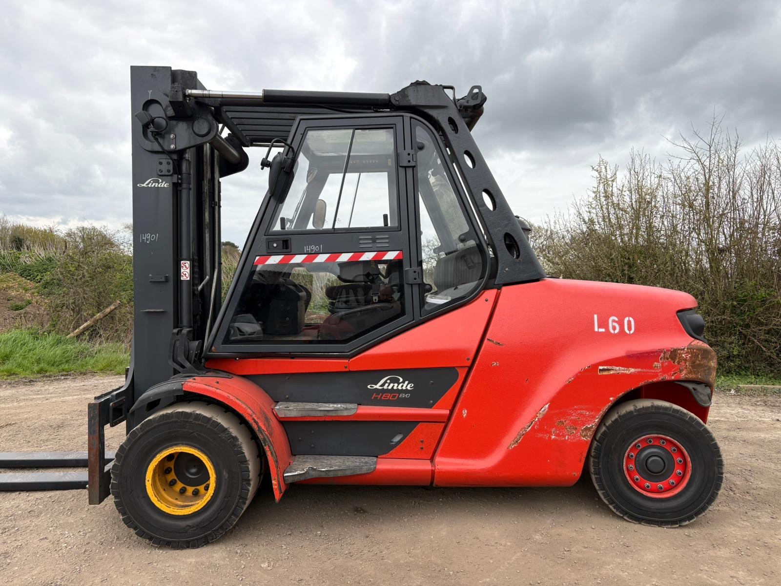 2019 Linde H80D Diesel Forklift Truck, 1100mm Load Centres, 4.4m Lift Height, Full Cab, 18,000 Hours - photo 1