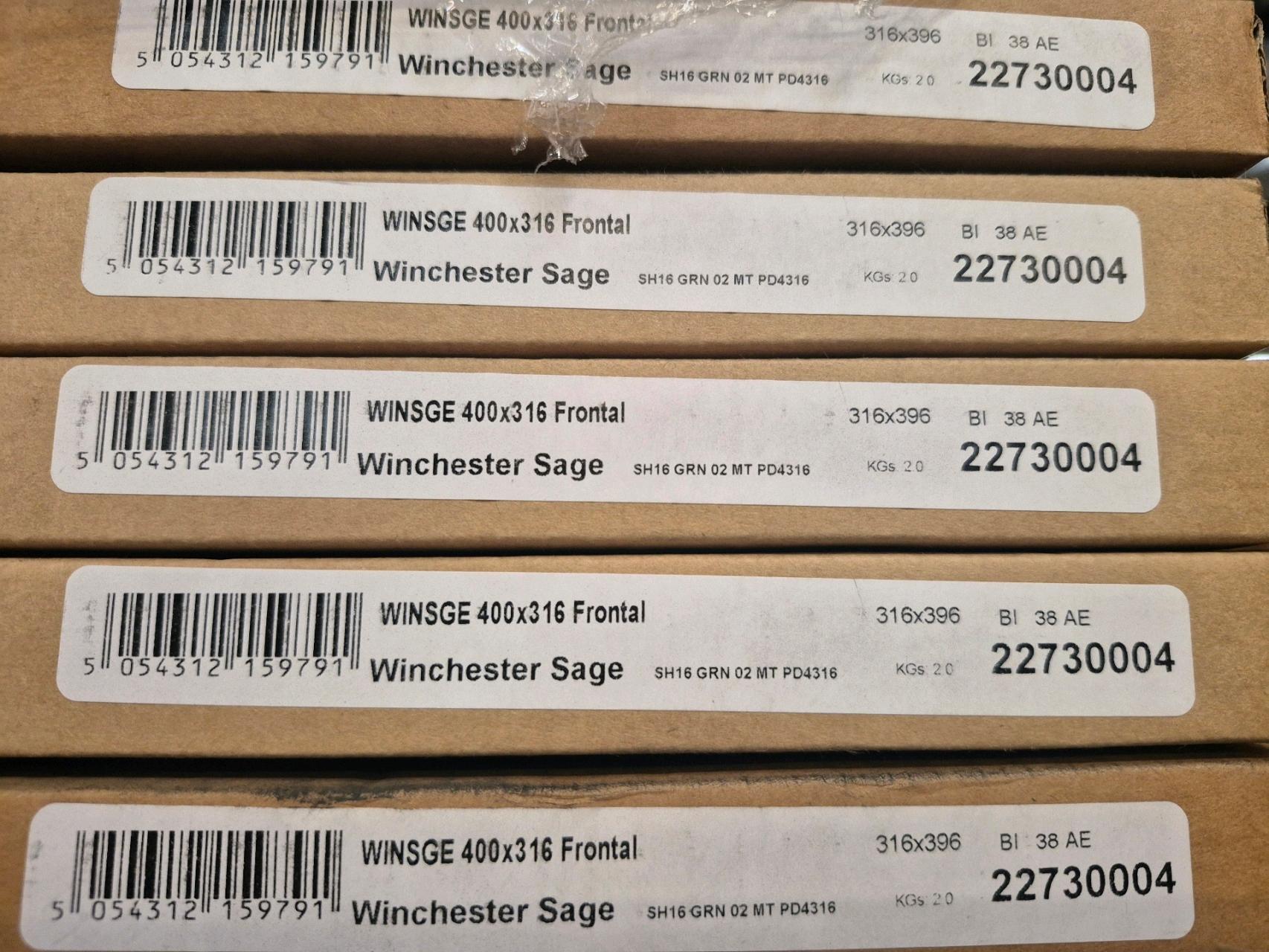 Job Lot of 43 x Sage Green Kitchen Cabinet Drawer Front 400mm x 316mm - 22730004 - photo 1