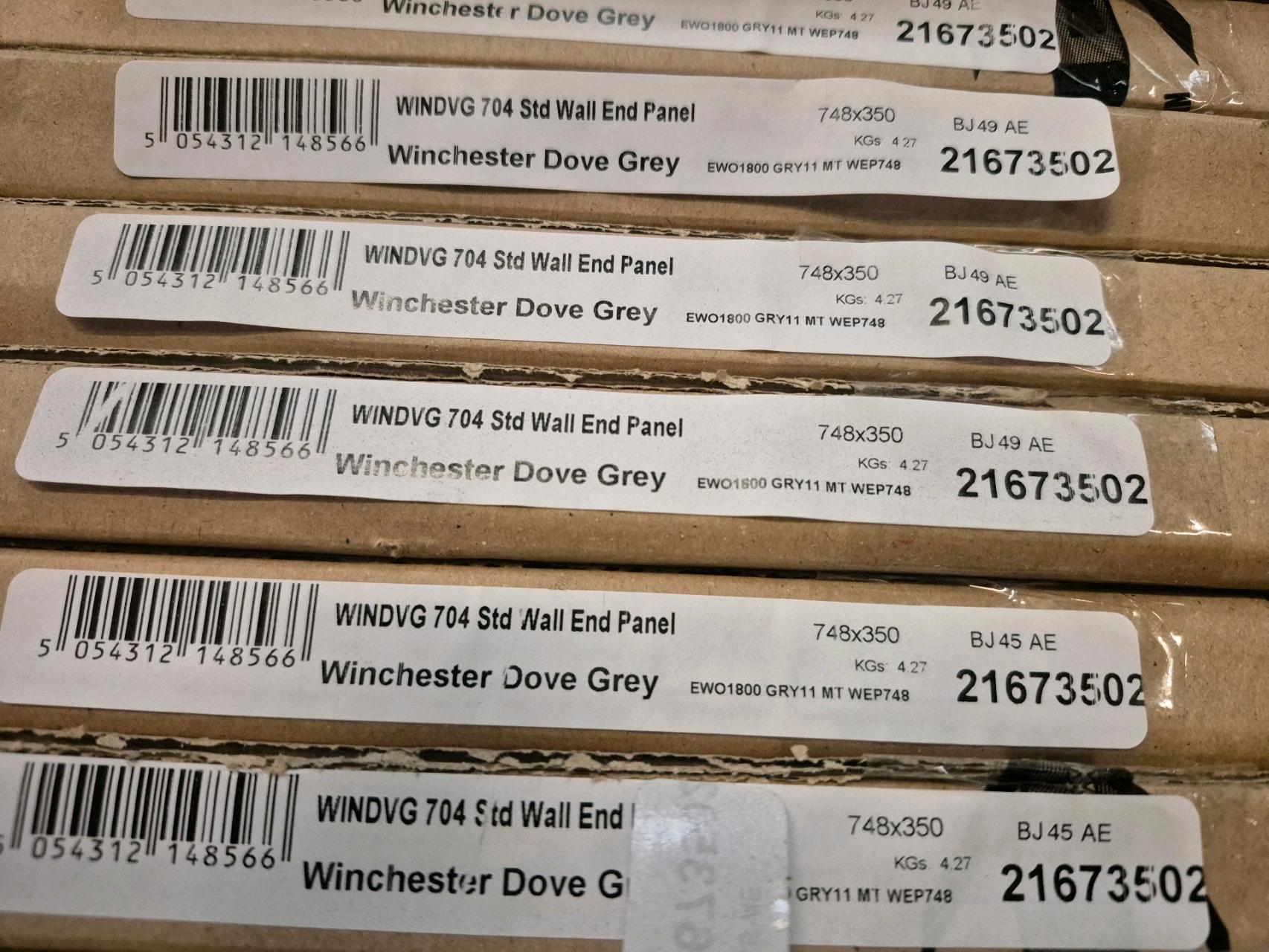 Job Lot of 45 x Grey Matt Wall End Panel 748mm - 21673502 - photo 1