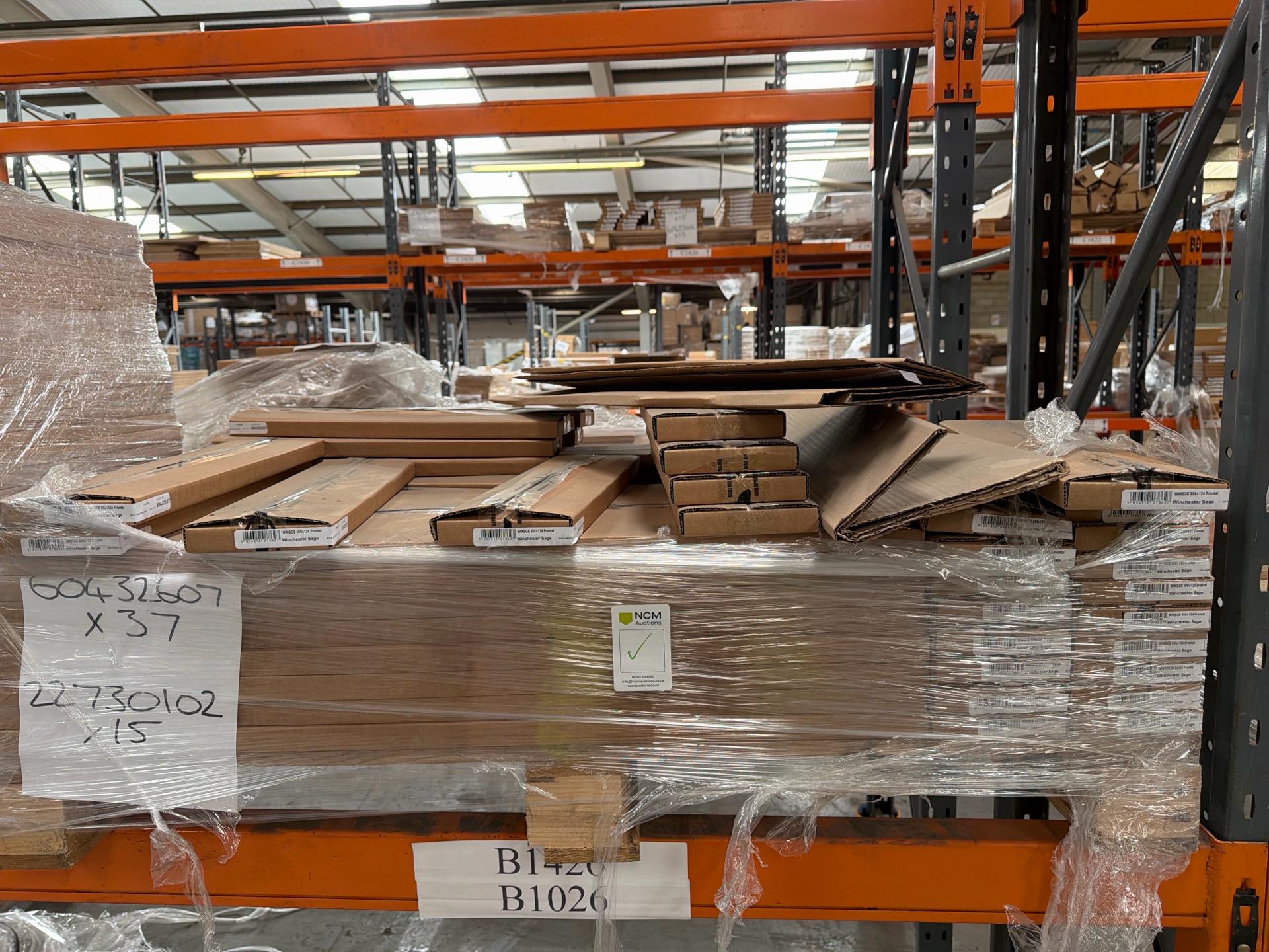 Job Lot of 4 x Sage Green Kitchen Cabinet Drawer Front 500mm x 124mm - 60432607 - photo 1
