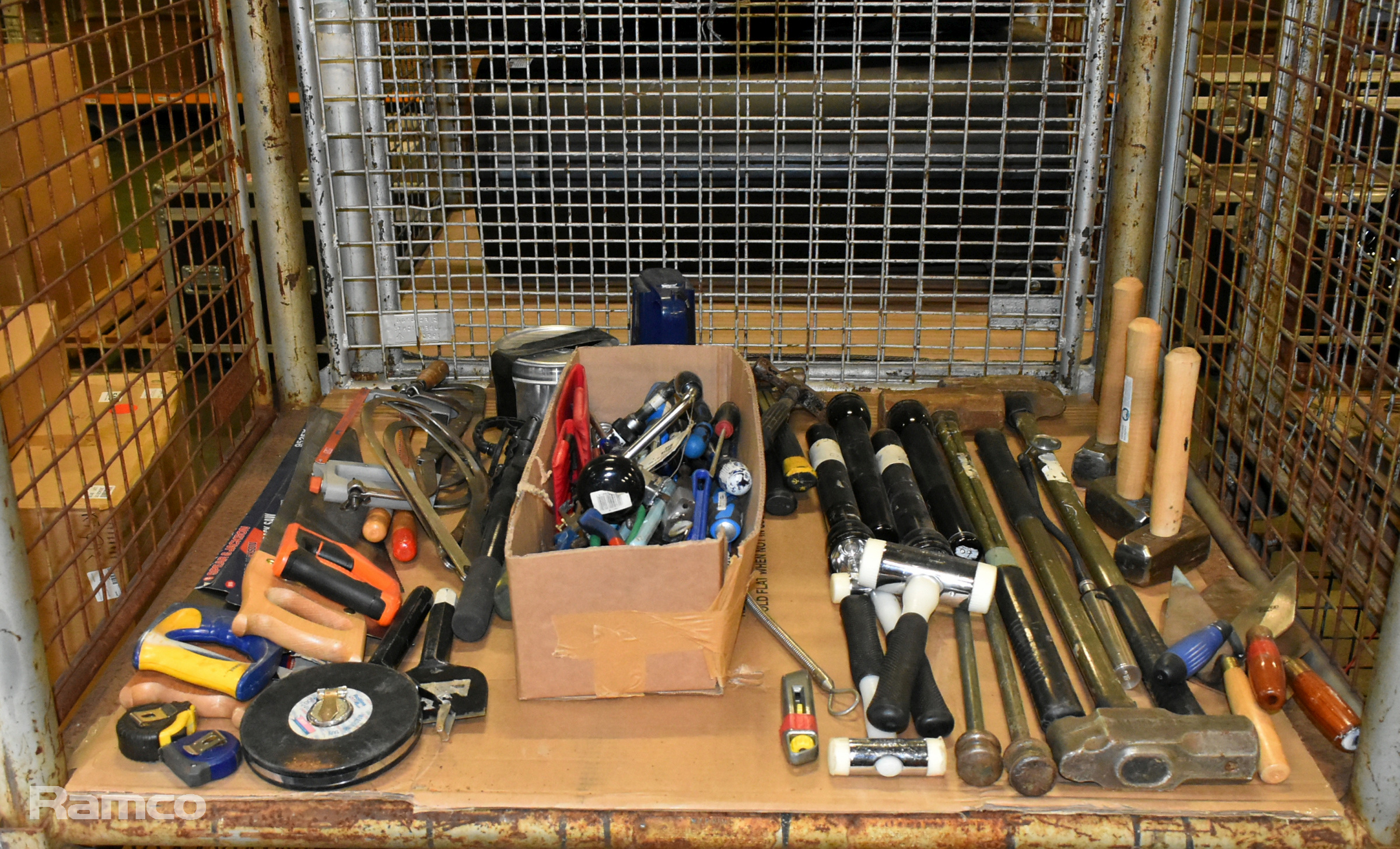 Mixed hand tools - hand drill, hand hammer, pliers, hand wire strippers, hand chisel and more - photo 1