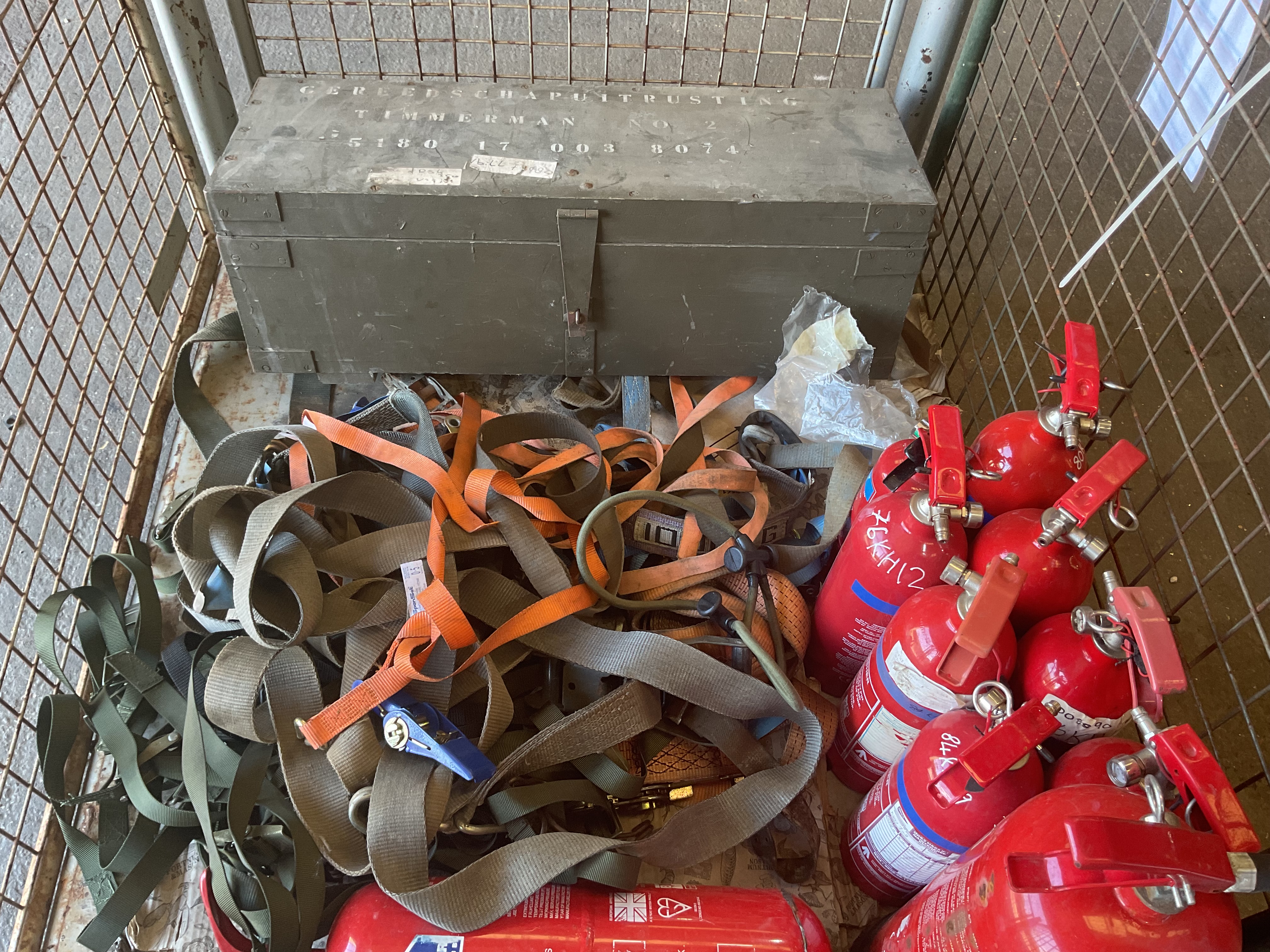 1x Stillage of Load Straps, Fire Extinguishers and Tool Kit, from MOD - photo 1