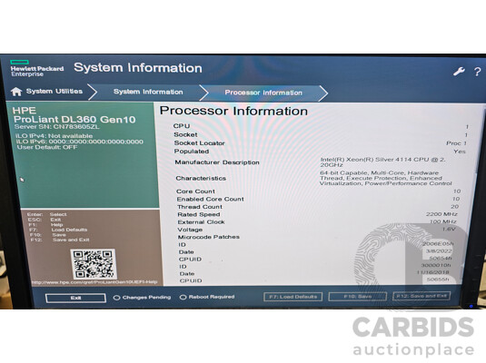 HPE ProLiant DL360 Gen10 Intel Xeon SILVER (4114) 2.20GHz-3.00GHz 10-Core CPU 1RU Server W/ 32GB DDR4 - photo 1