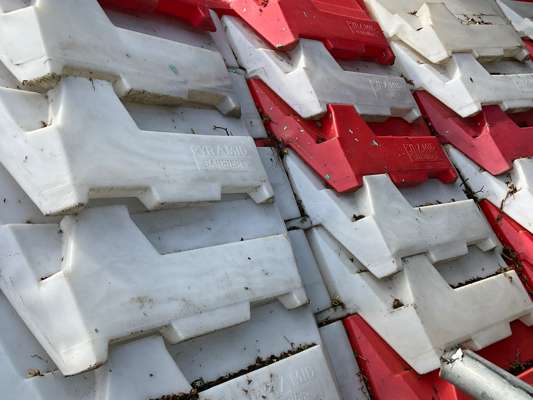 Quantity Of Interlocking Red & White Safety Barrier as Lotted