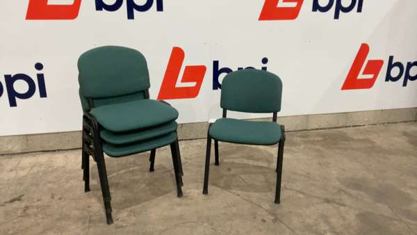 4 x Green Fabric Stacking Office Chairs