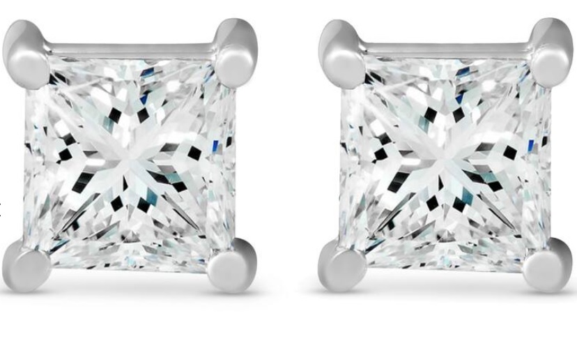 $7,695 Value! 2.04 CTW IGI Certified Princess Cut Lab Diamonds Designer 14K Earrings NEW - photo 1