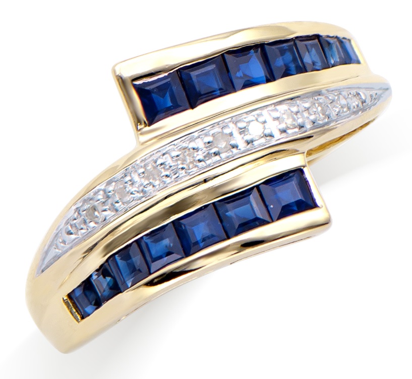 $6,395 Value! 1.02 Cts GLS Certified Natural Blue Sapphire Diamond 14K Gold Designer Ring - photo 1