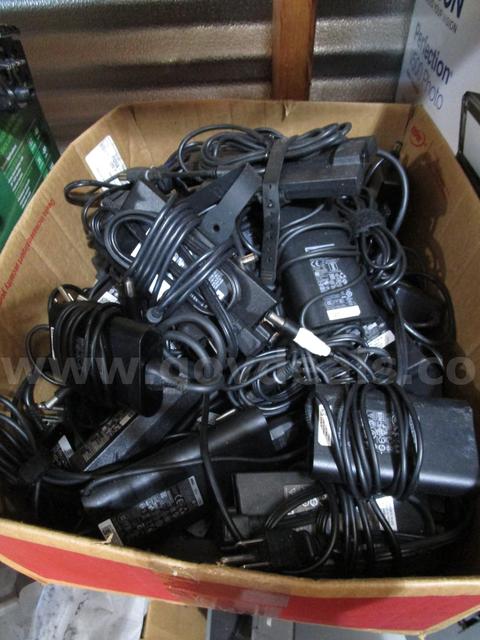 BOX OF (25+) USED DELL LAPTOP CHARGERS