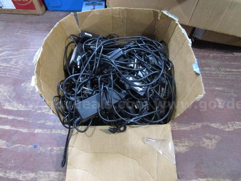 BOX OF USED POWER ADAPTORS; PARTS OR REPAIR