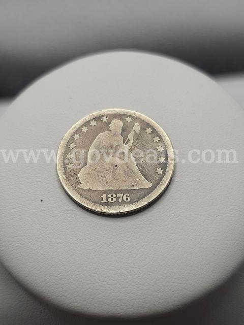 1876 Seated Early Date U.S. Silver Quarter, Very Collectable