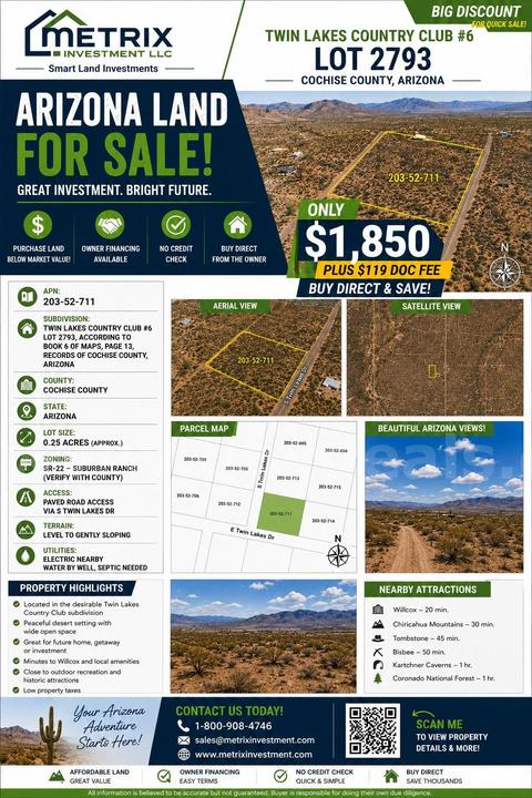 0.25ac Nice residential lot, Cochise County AZ