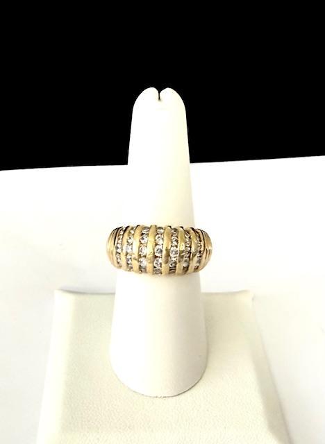 Beautiful, Ladies, 24k Gold Filled, Size 8 CZ Dome Ring