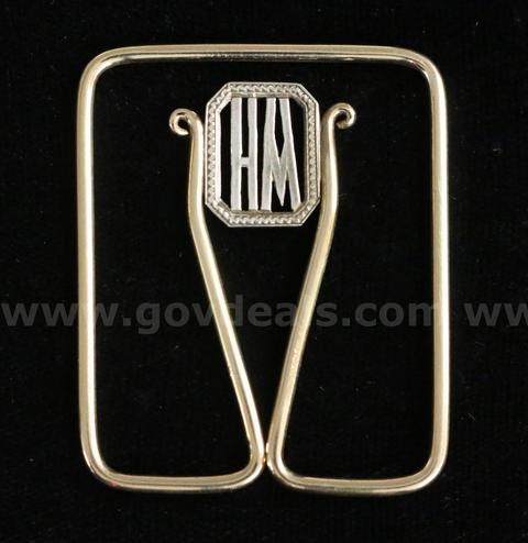 14K Yellow Gold & Silver Money Clip With Initials, 9.7 Grams