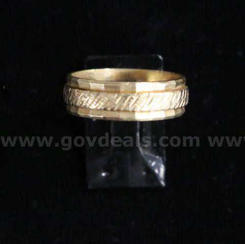 14K Yellow Gold Etched Band, 4.8 Grams