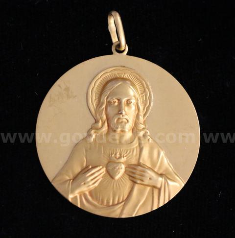 18K Yellow Gold Jesus Design Pedant, 11.0 Grams