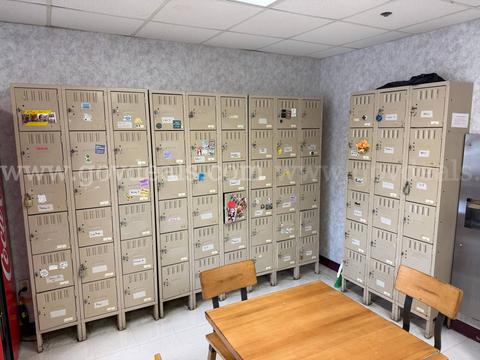 METAL WALL LOCKERS / Cream Colored, Small Storage Compartments