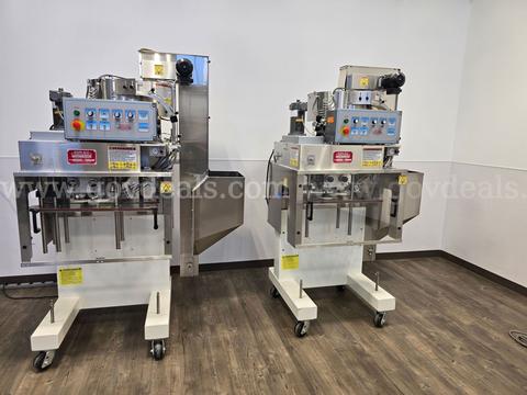 Lot of (2) Kaps-All Model E-4R Automatic Inline Bottle Capping Machines