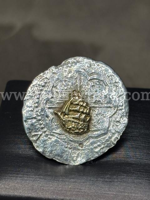 Coin Ship Pendant (Marked: 999fs & 14k)