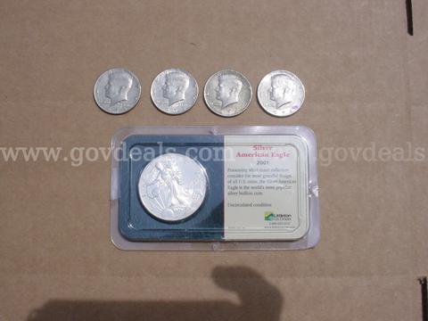 Silver American Eagle,Kennedy half dollars