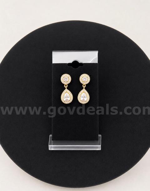 Brilliant CZ Earrings 24K Real Gold Plated