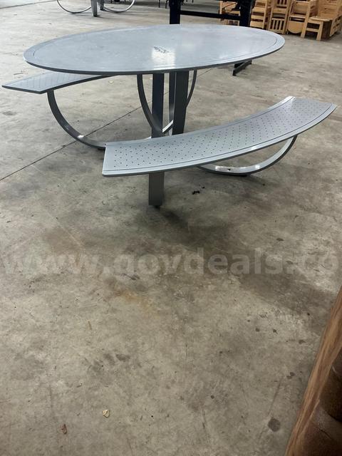 67 inch Oval Steel Picnic Table #2