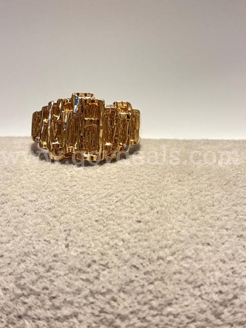 Attractive, 24k Gold, Size 12 Men’s Ribbed Barrel Ring Read ⬇️