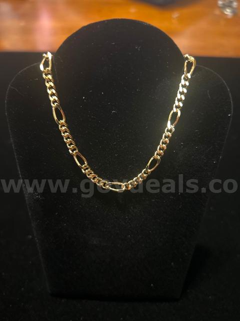 7β Classic Figaro Bracelet24K Real Gold Plated