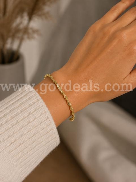 7β Twisted Link Bracelet! 24K Real Gold Plated