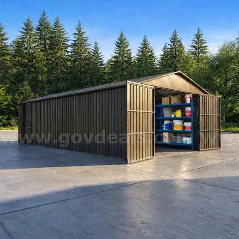 FREE SHIPPING - 2025 NEW 12x25FT Metal Garage Shed Carport w/ Doors β Free Freight
