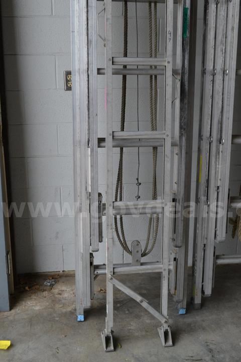 LOT TO INCLUDE ALCO LITE 10' FOLDING ATTIC LADDER, AND A 35' 3-SECTION EXTENSION LADDER