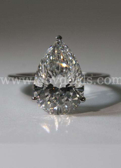 Platinum 4.11 Carat Diamond Ring With IGI Certificate