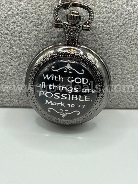1 Pocket Watch. Mark 10:10 Scripture AS PICTURED.