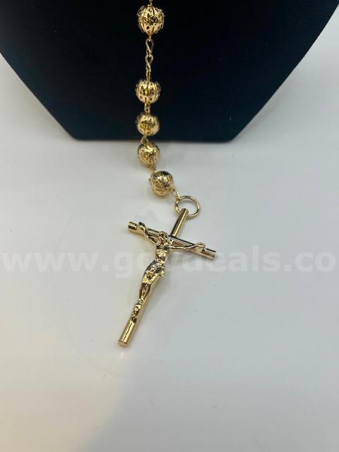 Beautiful, 30 Inch, X-Large Rosary, 24k REAL GOLD PLATED.