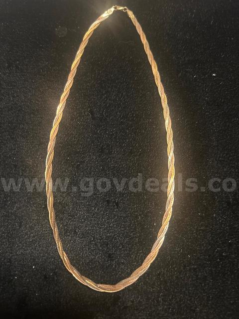 2oz Vintage Silver 925. 17” Braided Necklace. Made in Italy.