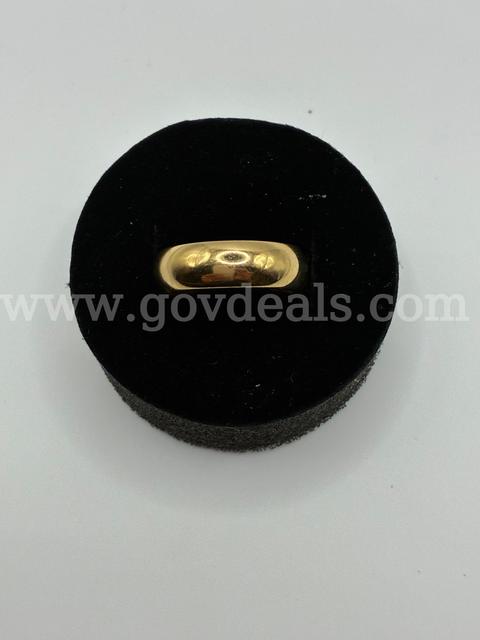 Size 4 3/4 ,Wide Smooth Wedding Band 24K Real Gold Plated
