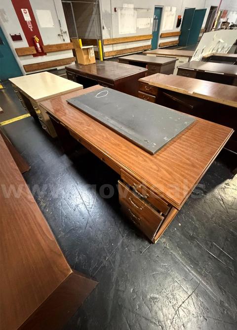 Vintage USPS Office and Home Desks Metal and Wood Combo 11 desks total.
