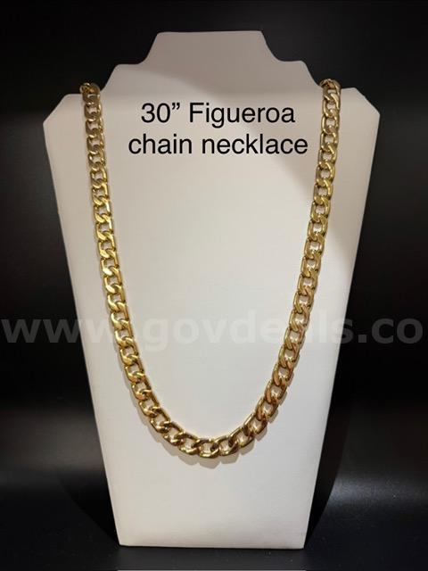 Gorgeous, Heavy , 30 Inch, Real 24k Gold Filled, Italian Figaro Chain Necklace