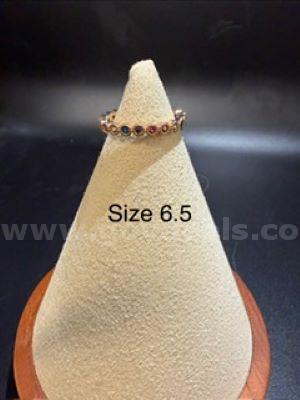 Ladies, Size 6 1/2, Real 24k Gold Filled, Rainbow CZ Wedding Band/Ring