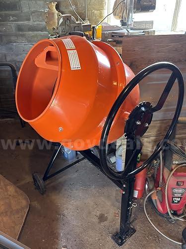 FREE SHIPPING New 4.9 Cu. Ft. Electric Cement Mixer with Stand and Wheels β 550W