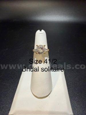 Gorgeous, 3 Carat, Ladies, CZ Solitaire Bridal Ring, Size 4 1/2, Real 24k Gold Filled