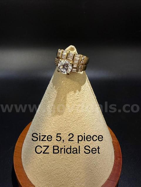 Gorgeous, Ladies 2 piece, CZ Bridal Ring Set, 24k Real Gold Filled