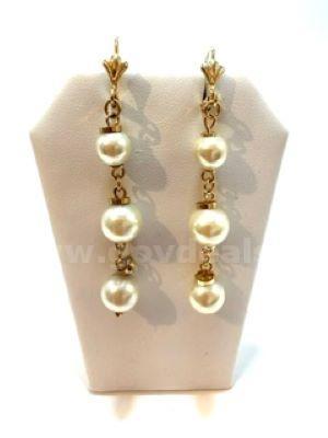 Beautiful, CZ, Pearl Hanging Earrings, Real 24k Gold Filled