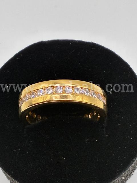 Beautiful, Size 8 3/4 CZ, Eternity Wedding Band. 24k Real Gold Plated.