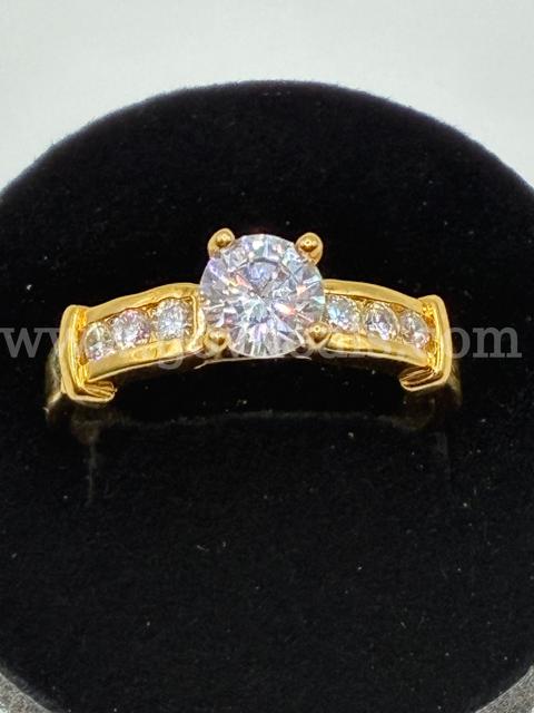 Size 9 3/4, CZ, Solitaire Engagement Ring. 24K Real Gold Filled.FREE SHIPPING W/ BUY IT NOW!