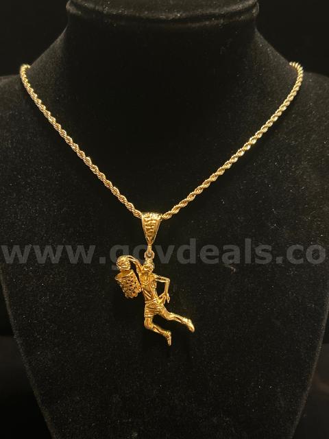 2mm, Real 24k Gold Filled, 22", Diamond Cut Rope Chain, W/ Basket Ball Player Pendant.