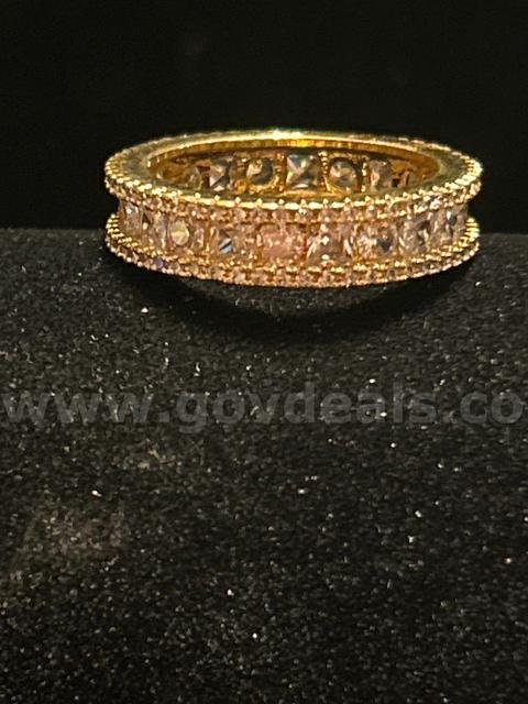 Size 10.5, CZ, Eternity Band 24K Real Gold Plated